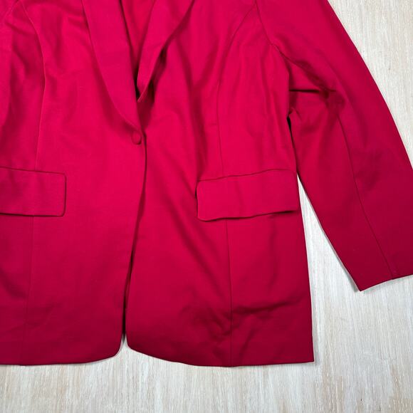 Eloquii Red Power Statement Corporate Glam Single Button Workwear Blazer Plus 24 - Picture 3 of 14